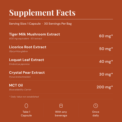 Tiger Milk Mushroom - 600mg Extract
